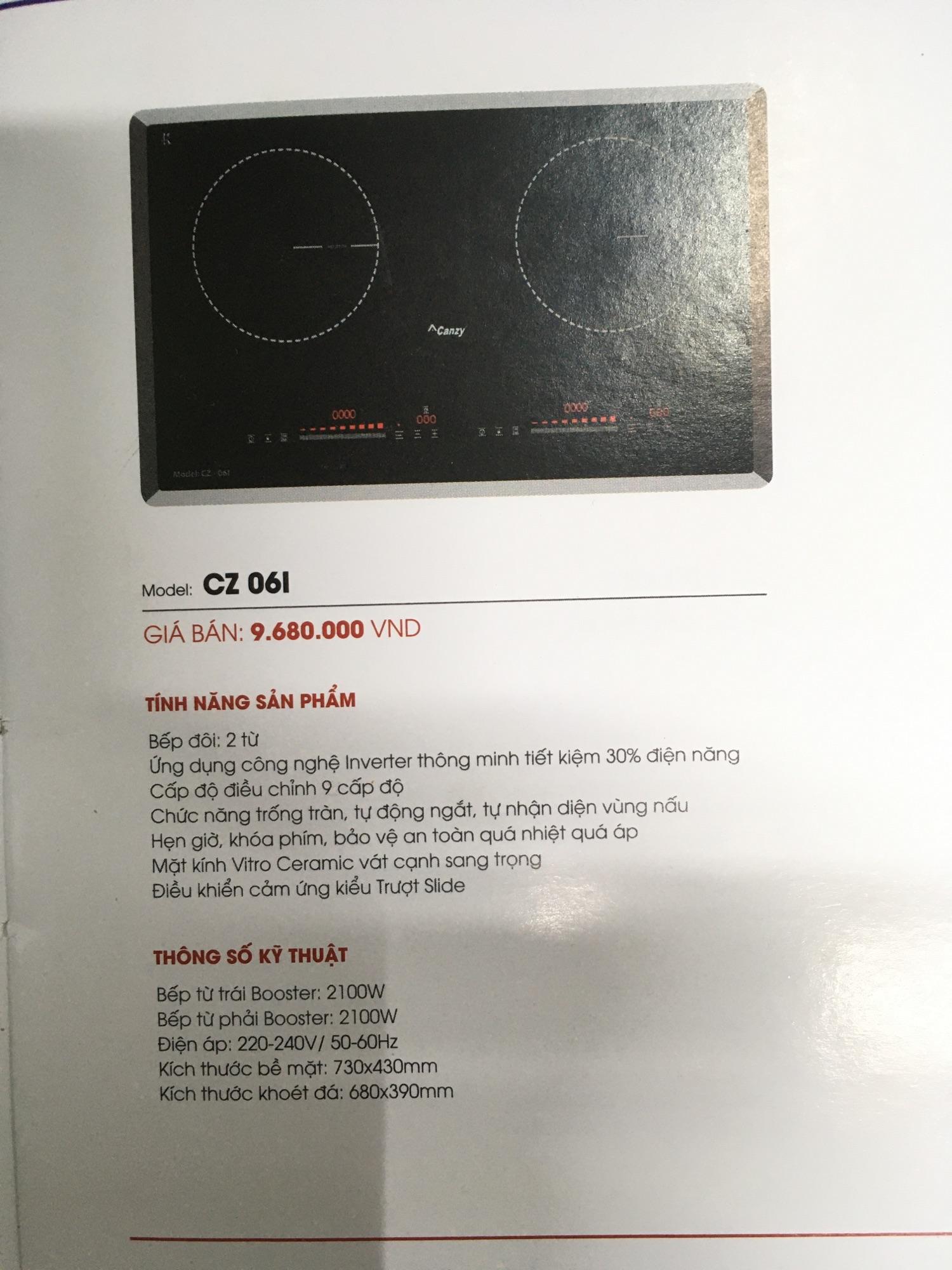 Bếp từ đôi canzy cz06i