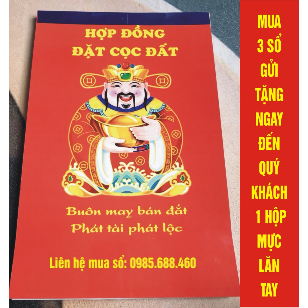 Sổ hợp đồng đặt cọc nhà đất new - chất lượng cao - 3 liên - 2 liên