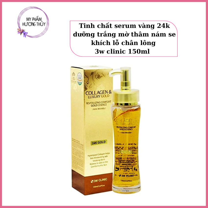 Tinh chất Serum vàng 24k collagen 3w clinic Luxury dưỡng da căng bóng tăng đàn hồi cho da đang lão hóa chai 150ml Chính hãng Hàn quốc
