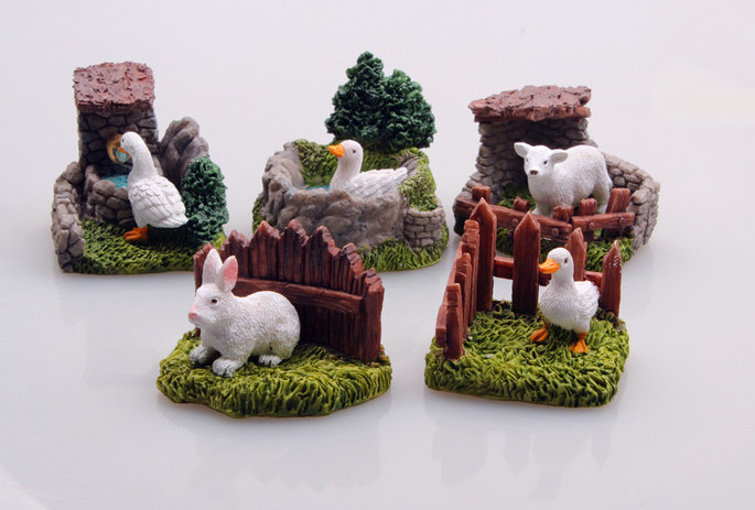 Mô hình chuồng gà, vịt, cừu trang trí tiểu cảnh nông thôn, terrarium, bonsai, sân vườn