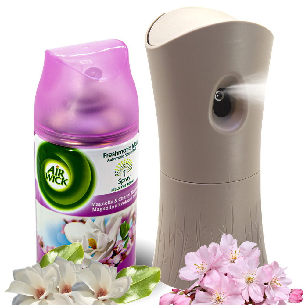 ( HOA MỘC LAN ) Bộ phun tinh dầu tự động Air Wick Magnolia, Cherry Blossom 250ml - Tinh dầu thiên nhiên giúp thơm phòng, thư giãn, kháng khuẩn, xua đuổi muỗi. Tinh dầu xông phòng nguyên chất, tinh dầu nhập khẩu, hàng chính hãng