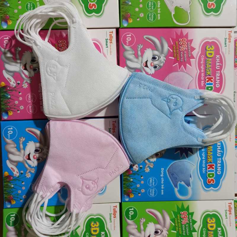 Hộp 10 chiếc khẩu trang Tuylip dành cho trẻ em 3d kids