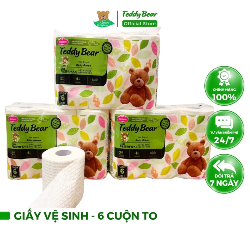 Giấy Vệ Sinh TEDDY BEAR 6 Cuộn To Mềm Mịn