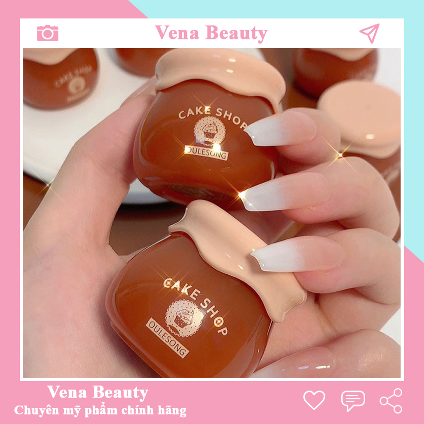 Son môi dạng hũ Cake shop dành cho học sinh dưỡng môi giá rẻ lì nội địa trung Vena Beauty