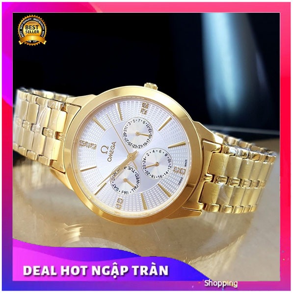 Đồng Hồ Thời Trang Nam 6 Kim Vàng Gold + Thẻ Bảo Hành 18 Tháng