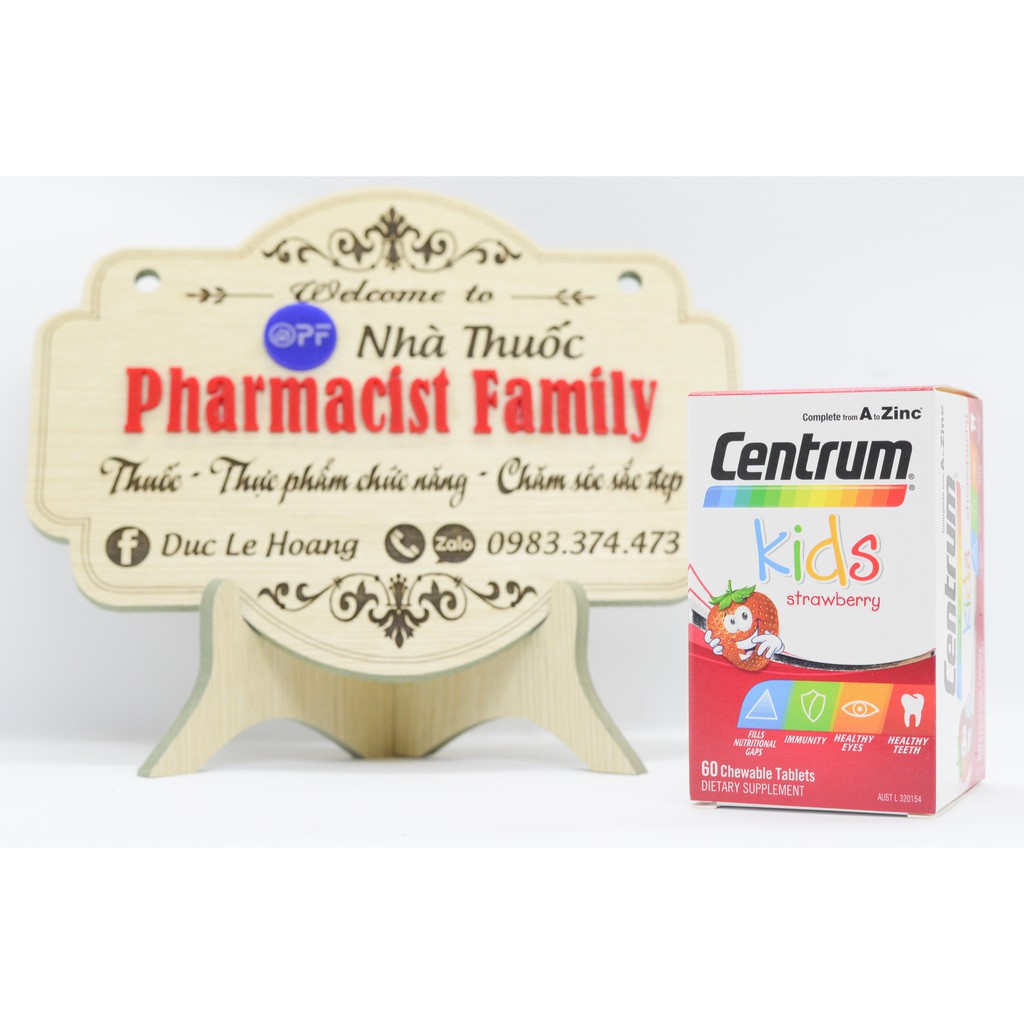 Pfizer Centrum Kid Strawberry [Úc] Vitamin Và Khoáng Chất Tổng Hợp Cho Bé - Hộp 60 Viên