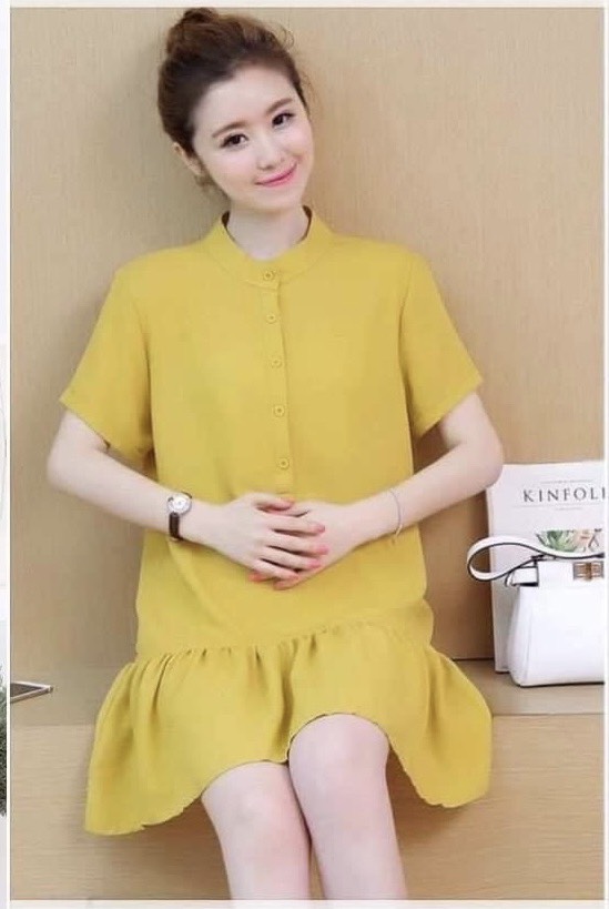 Đầm bầu công sở bauxinh Váy bầu thiết kế chất thái trượt đẹp suông loại 1 45-70kg