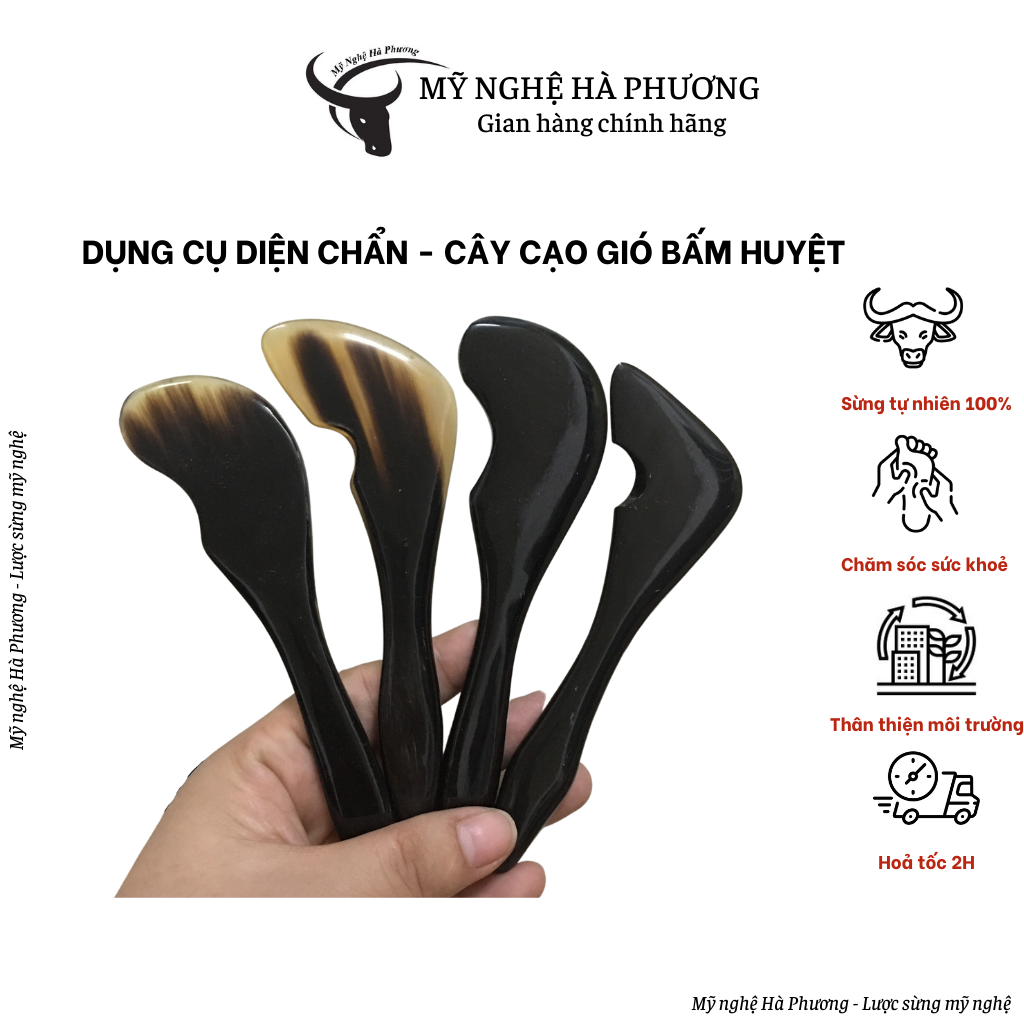 Cây cạo gió diện chẩn, mát xa day ấn huyệt bằng sừng