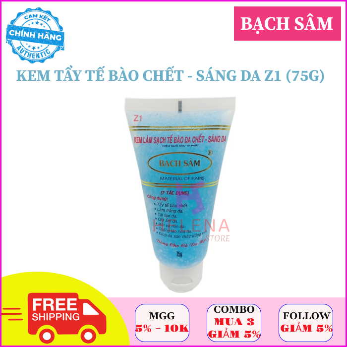 Kem Tẩy Tế Bào Chết Body, Sáng Da Bạch Sâm Z1 Tẩy Tế Bào Chết, Trắng Da, Dưỡng Ẩm, Tái Tạo, Chống Lão Hóa (75g)