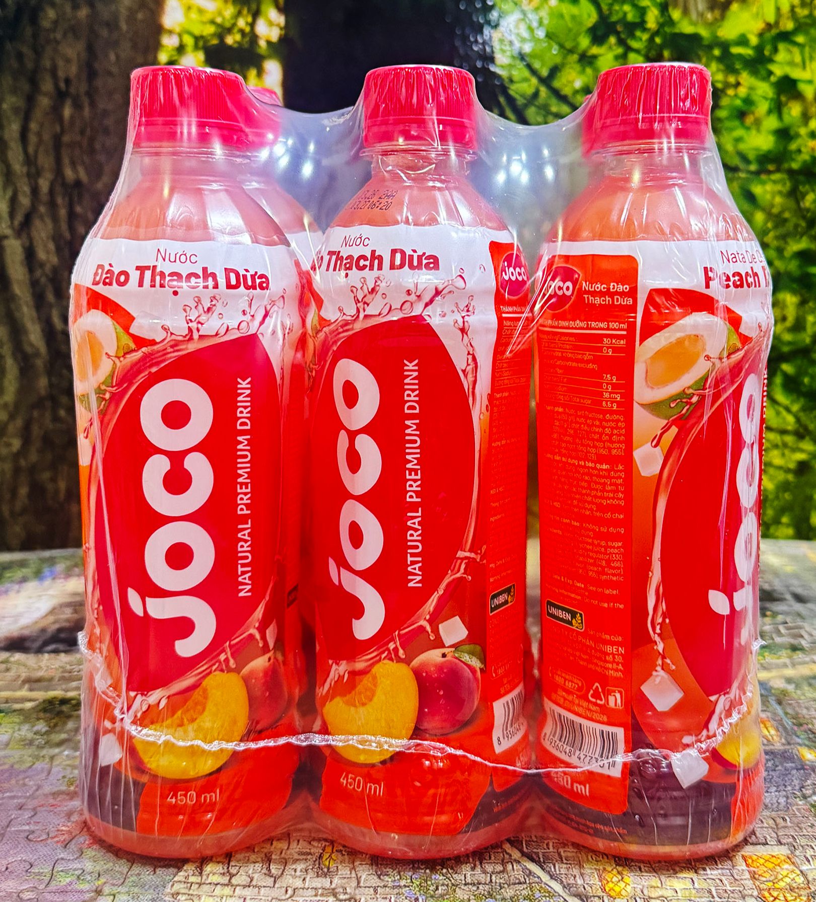 1 Lốc Nước trái cây JOCO Đào Thạch Dừa /6 Chai *450ml