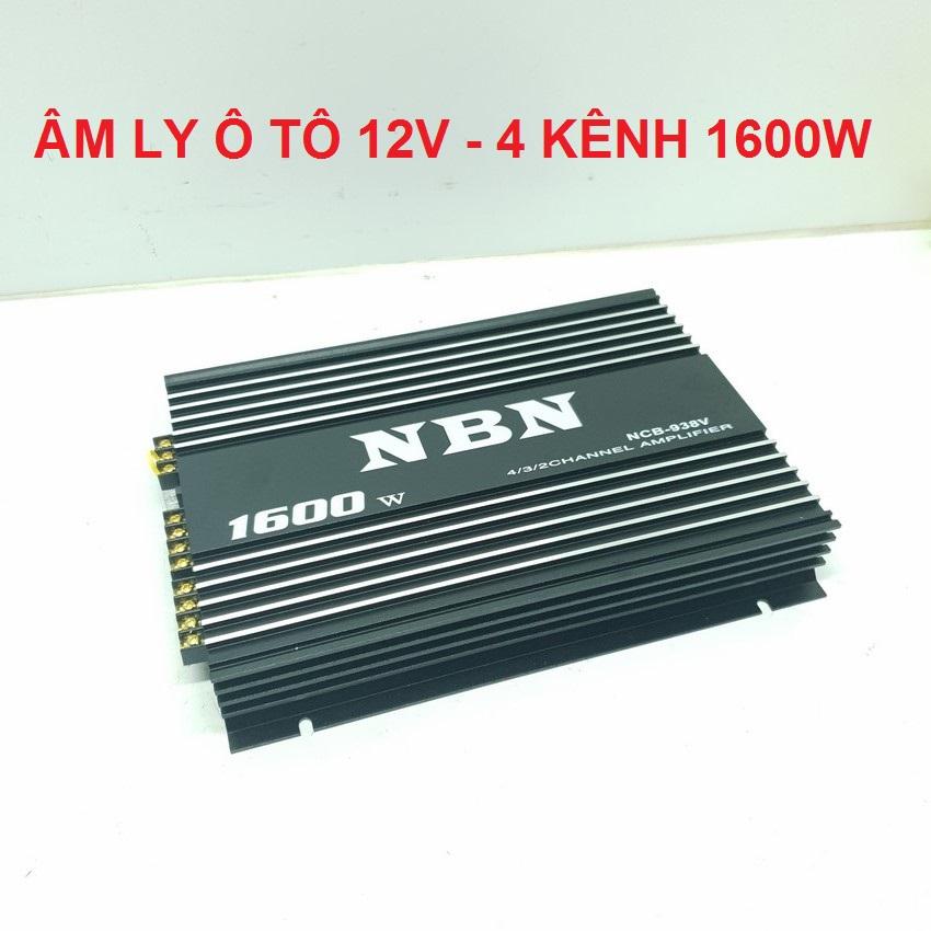 Ampli otô 12v NBN 4 kênh NCB-938V 1600W – cao cấp