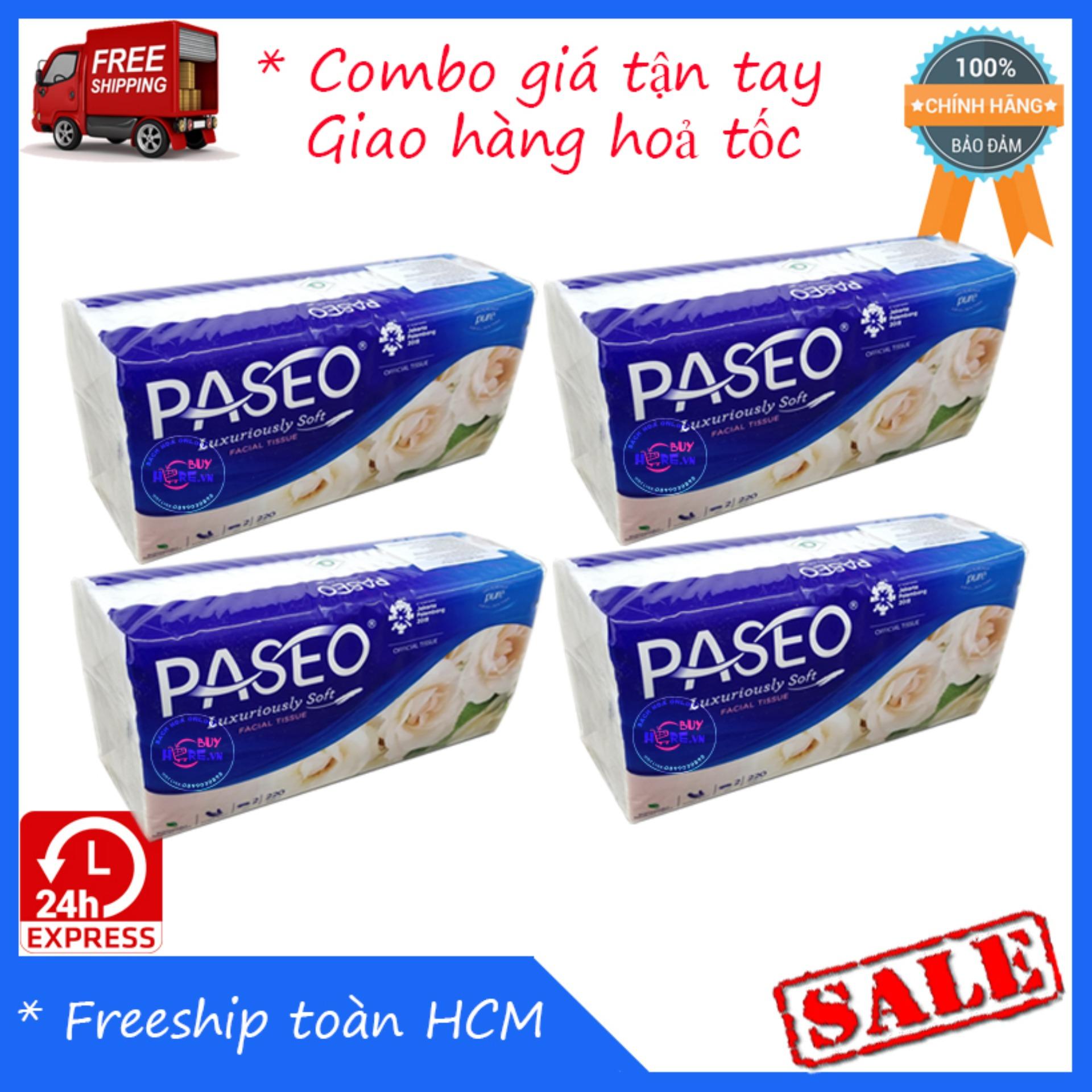 Combo 4 gói khăn giấy thếp paseo 220 tờ new