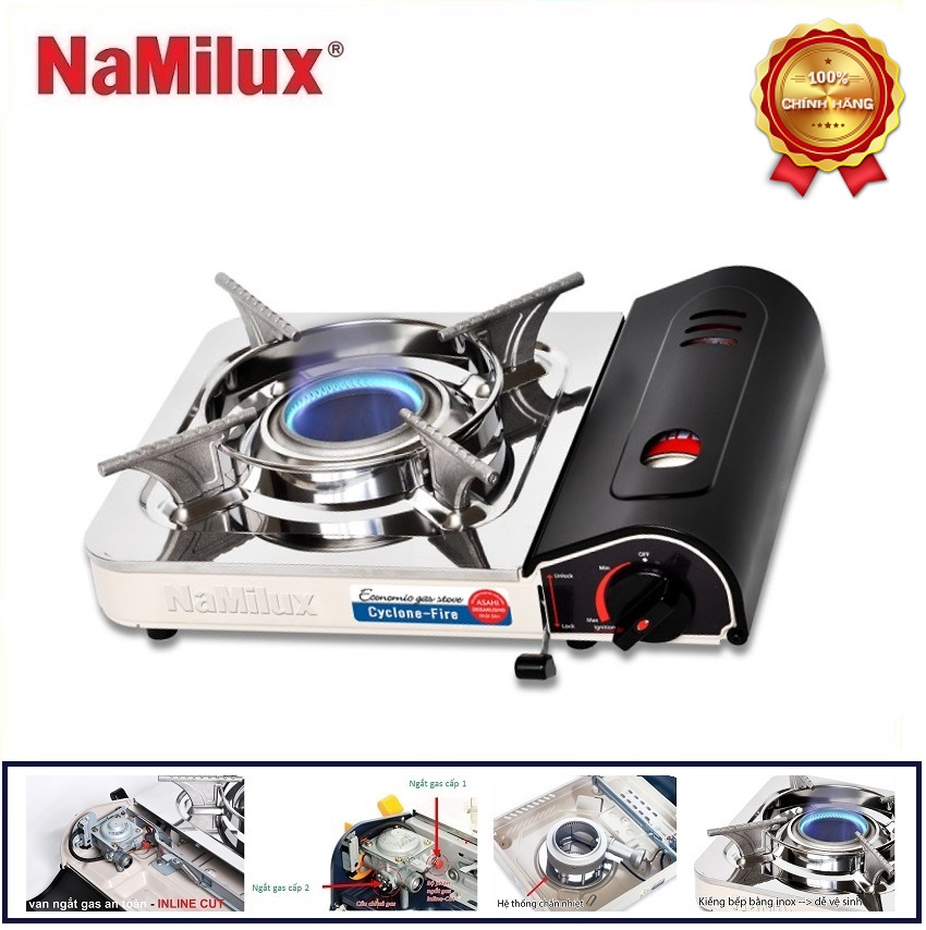 Bếp gas mini cao cấp namilux cylone na-172ps ( tiết kiệm gas - rút ngắn thời gian nấu - giải pháp chống nổ hoàn hảo