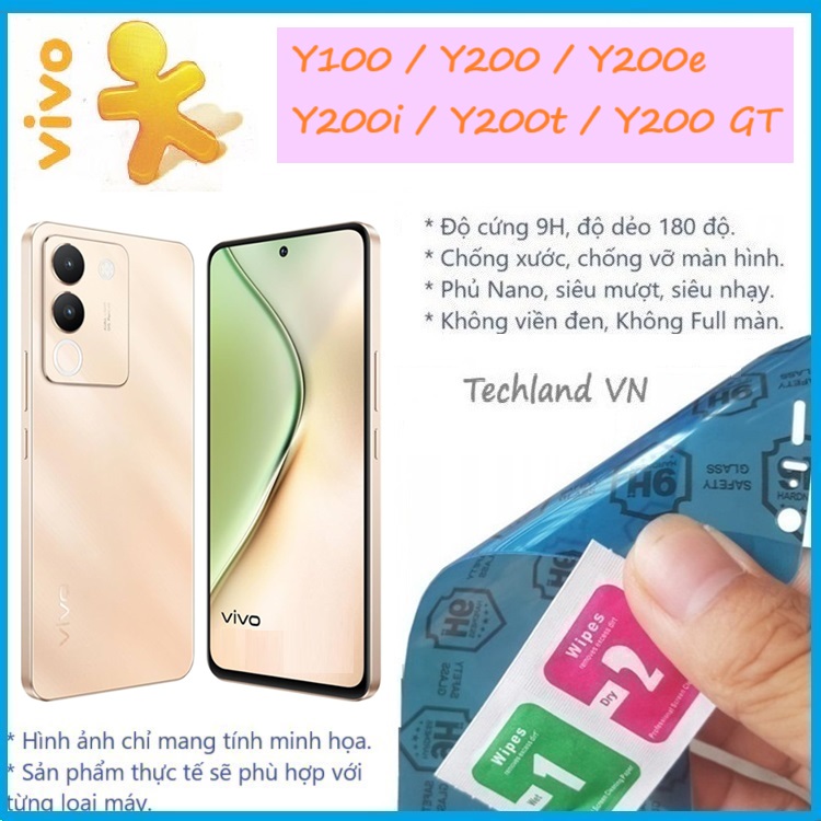 Cường Lực Phủ Nano Vivo Y100 / Y200 / Y200e / Y200i / Y200t / Y200 GT 5G - Trong Suốt, Không Full Màn, Không Viền Đen