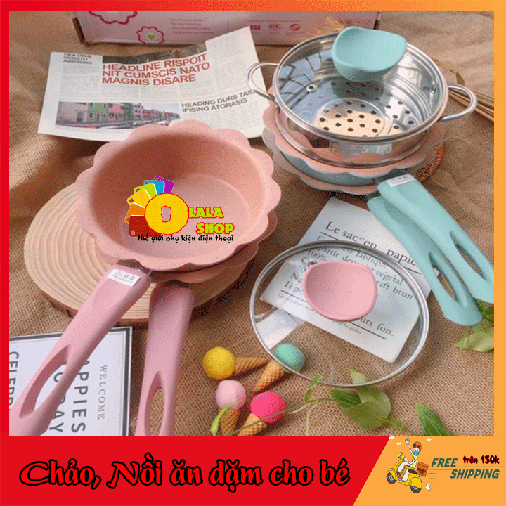 Bộ nồi chảo đá cao cấp kèm xửng hấp , mẹ nhẹ nhàng con khoẻ mạnh