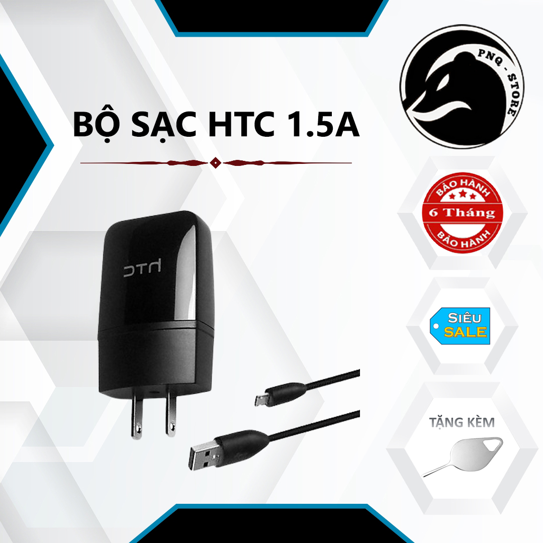 Bộ sạc htc 1.5a dành cho htc one m7, m8, m9, m10 - nguyên seal - bh 06 tháng