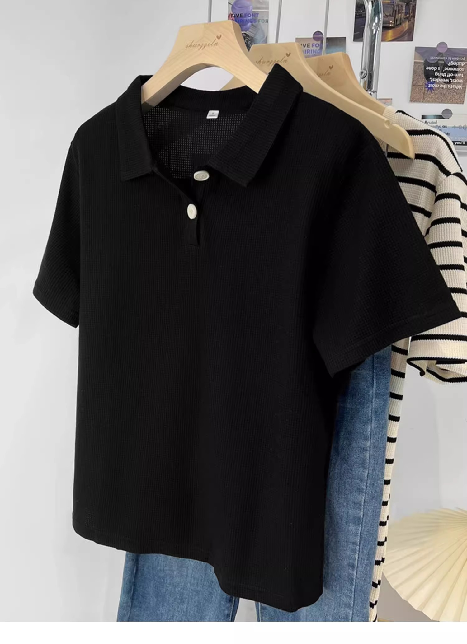 Áo thun polo chất tổ ong form suông bigsize 92kg apl