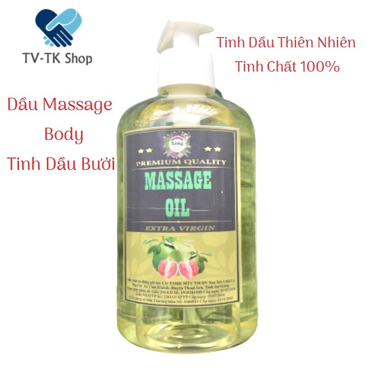 Tinh dầu thiên nhiên massage body tvtk 500ml - mẫu mới