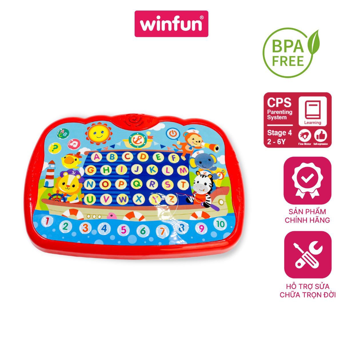 Đồ chơi phát triển ngôn ngữ, giáo dục sớm cho bé Ipad học tiếng Anh thông minh Tiny - Winfun - 2273
