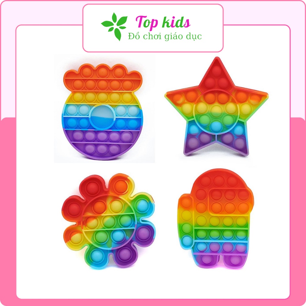 Pop it mini trò chơi xả stress đồ chơi thông minh cho bé 1 2 3 4 5 6 tuổi ấn bong bóng vui nhộn - TOPKIDS