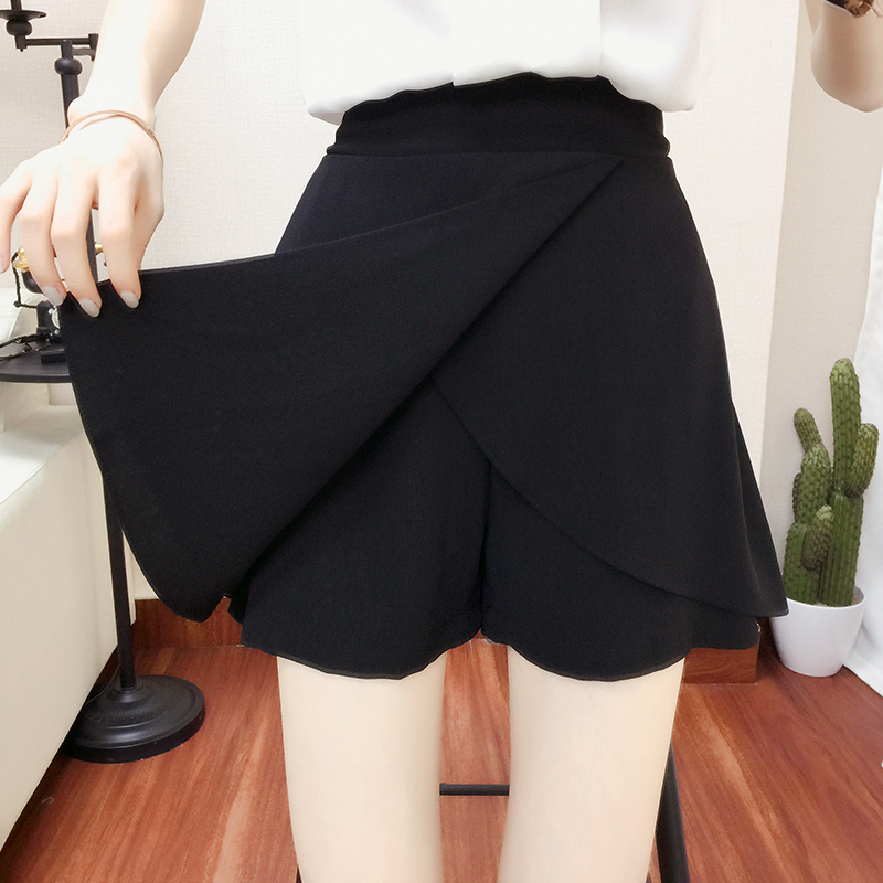 Quần đùi nữ giả váy xẻ trước phong cách hàn quốc, Quần giả váy dài d45cm