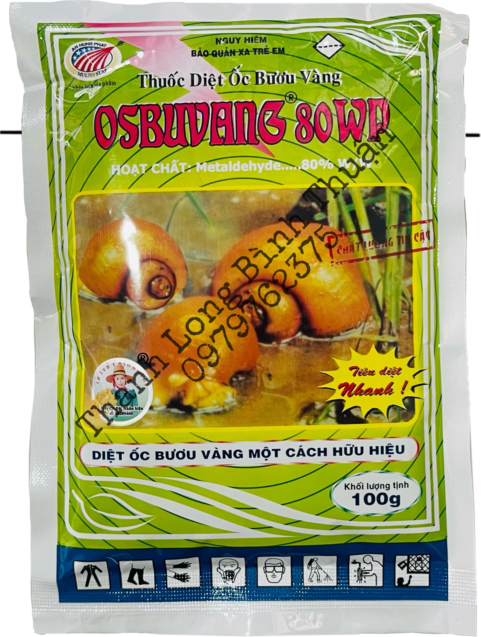 Thuốc diệt ốc bươu vàng Osbuvang 80wp - Gói 100g