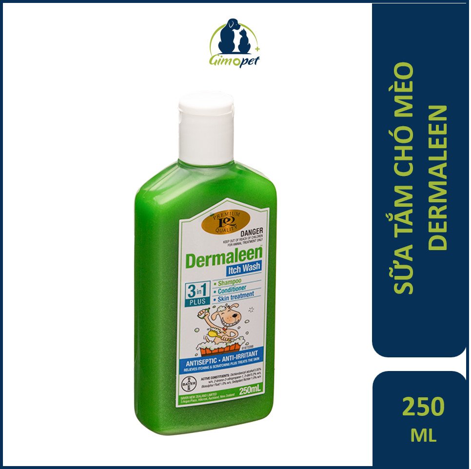 Sữa tắm nấm ghẻ viêm da chó mèo dermaleen 250ml-hỗ trợ điều trị nấm, viêm da