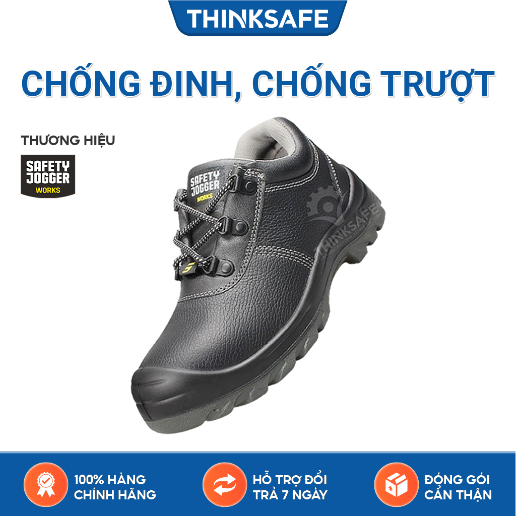 Giày bảo hộ lao động nam Jogger Bestrun S3 da tự nhiên, chống đinh, chống nước, tiêu chuẩn Châu Âu, kiểu dánh thể thao - Thinksafe