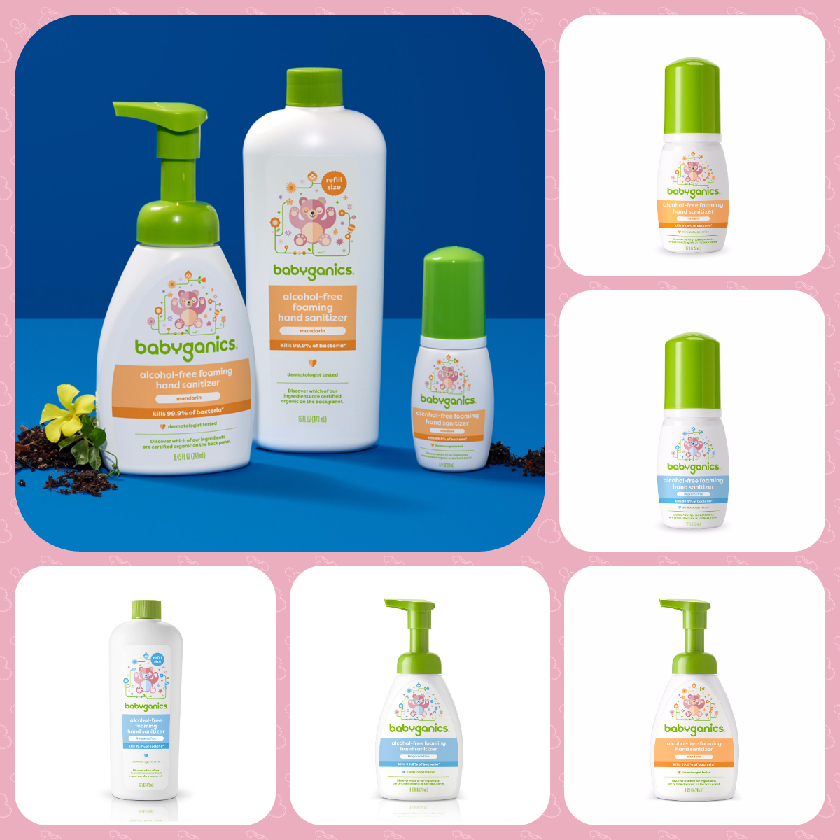 Nước rửa tay khô Babyganics an toàn, tiện lợi cho bé dung tích 50-249-473ml