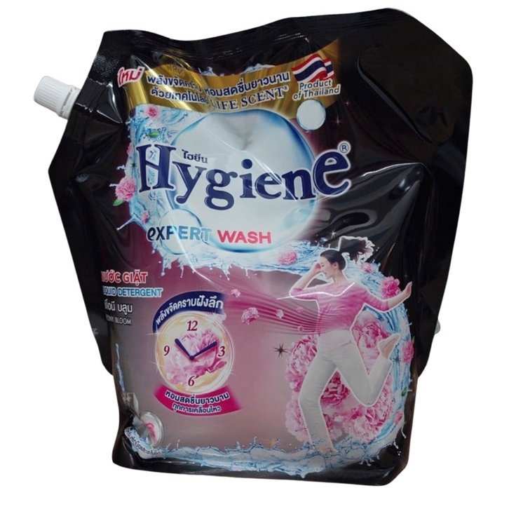 Nước giặt hygiene giặt xả quần áo thái lan thơm lâu expert wash túi 1800ml