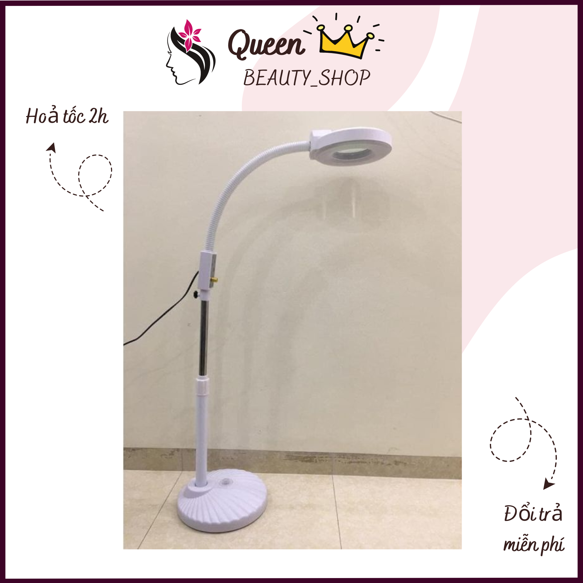 Đèn led 120 bóng siêu sáng mặt to chân nhẹ soi da, nặn mụn dùng cho spa - phun xăm - nối mi