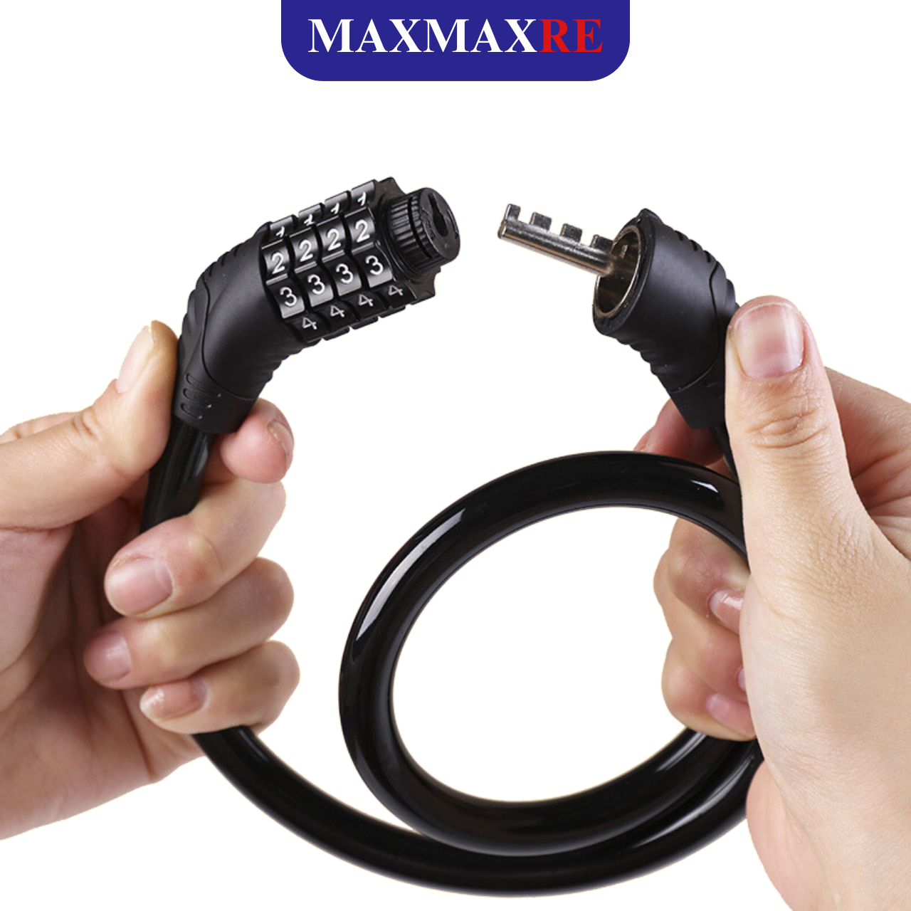 Khoá dây 4 số size to, khoá xe máy, khoá xe đạp, khoá cửa cổng