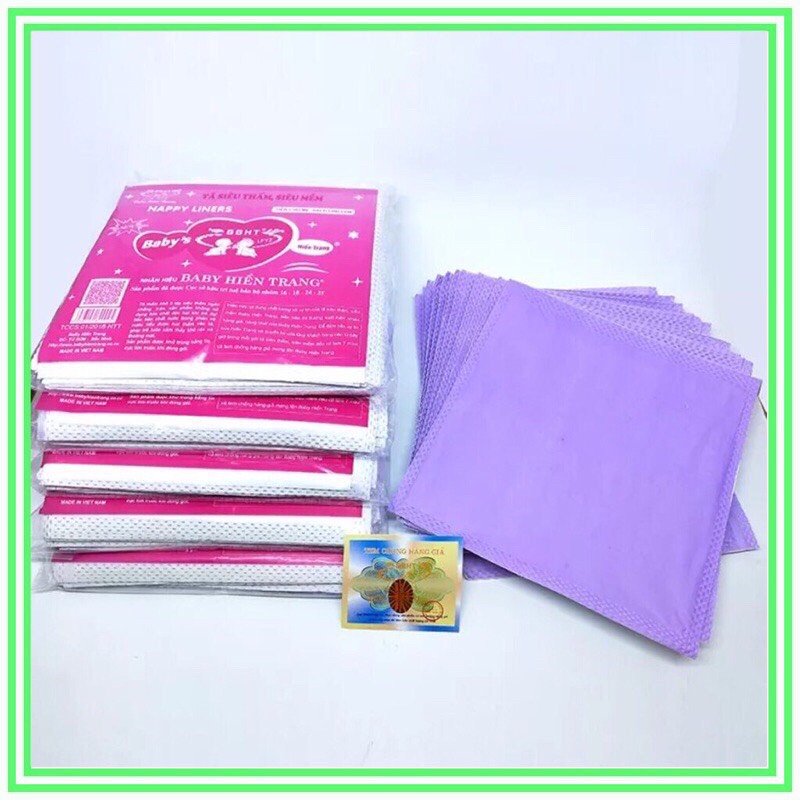 Giấy lót phân xu, xu tím Hiền Trang 1 gói (8-10 tờ )Tấm Lót Sơ Sinh Hiền Trang - Tã Lót Phân Su