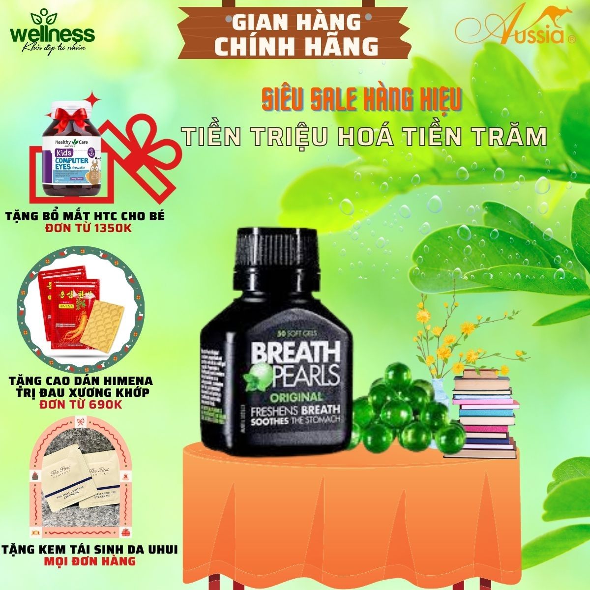 Breath Pearls [Viên uống thơm miệng của Úc 50 viên]