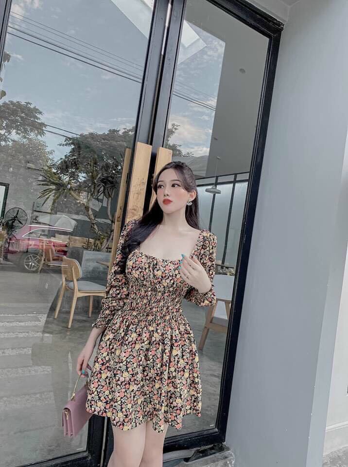 ĐẦM VOAN HOA CỔ V XOÈ TẦNG tinh khôi như nàng công chúa Mix thêm tý phụ kiện là tung tăng xuống phố nàng nhá