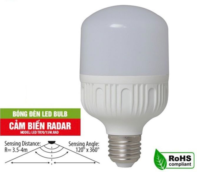 Đèn led trụ cảm biến 20w e27 sáng trắng