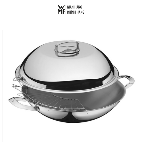 Chảo hấp wmf chinese wok 5-ply size 40cm đa năng đáy liền cao cấp chất liệu cromargan 0799576040