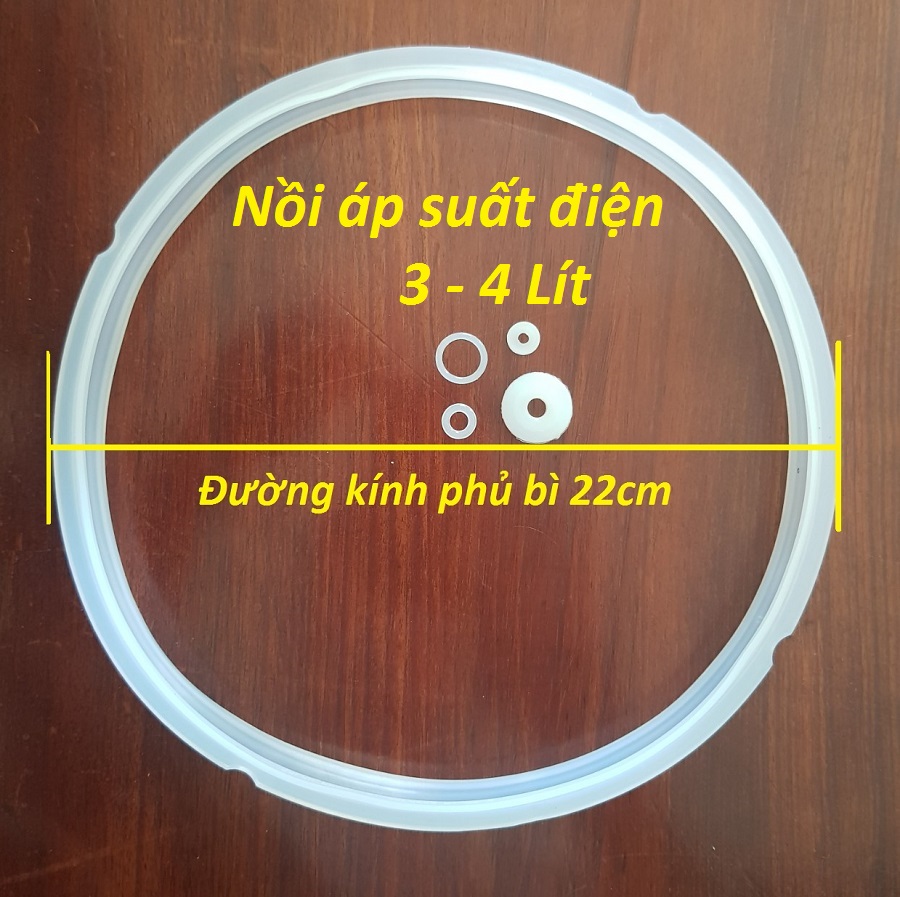 Bộ 5 Gioăng Cao Su Nồi Áp Suất Điện 1 Gioăng Chính Và 4 Gioăng Phụ nồi áp suất điện3- 4- 5 - 6 Lít
