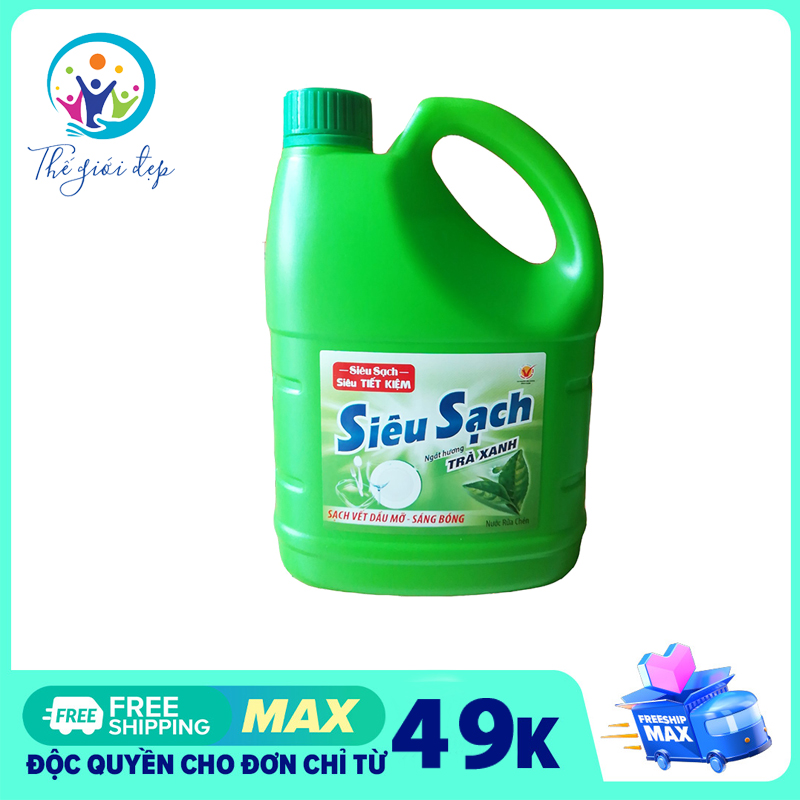 [HCM]Nước rửa chén Lix Siêu Sạch Trà Xanh 1.4kg sạch chén bát bảo vệ da tay