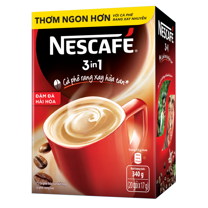 Nescafe xanh hoặc đỏ hộp 18 gói - Nestlecafe sữa đá 3 in 1 - NestleCafe 3in1 hòa tan