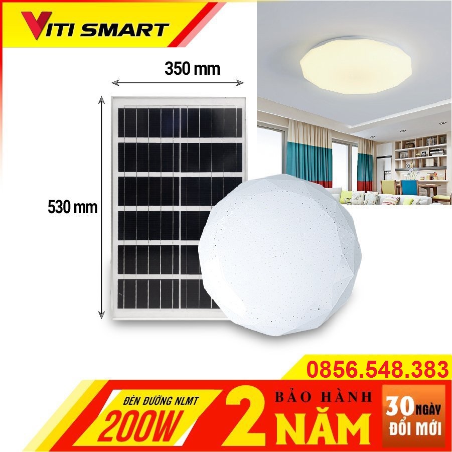 Đèn Ốp trần NLMT 200W, đèn năng lượng mặt trời ốp trần 200W, đèn NLMT Ốp trần 200W, dennangluongmattroioptran300