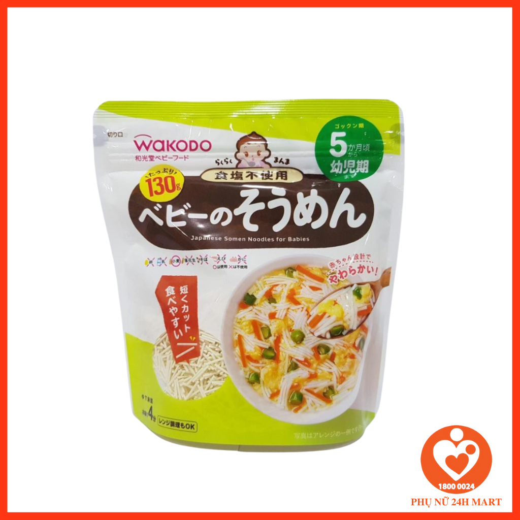 Mì Somen Udon Nui Wakodo Cho Bé 5M Nhật Bản (Date T11/2024)