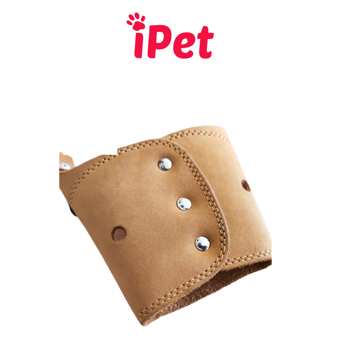 [HCM]Rọ Mõm Bằng Da Bò 100% - Rọ Mõm Cho Chó Từ 5-15kg - iPet Shop