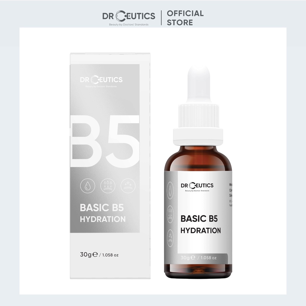 Serum basic b5 hydration drceutics - cấp ẩm, phục hồi da làm dịu, mềm mịn da - phù hợp da dầu mụn sau peel da dr ceutics