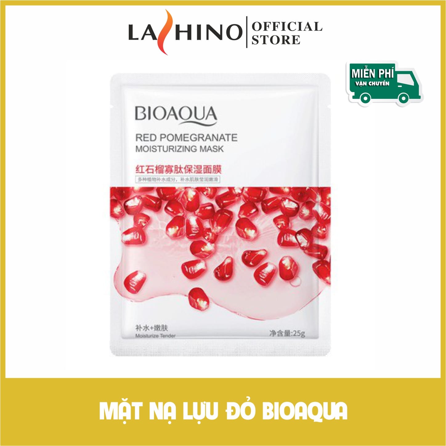 Mặt nạ Lựu đỏ Bioaqua dưỡng da ngừa mụn da trắng hồng căng mịn