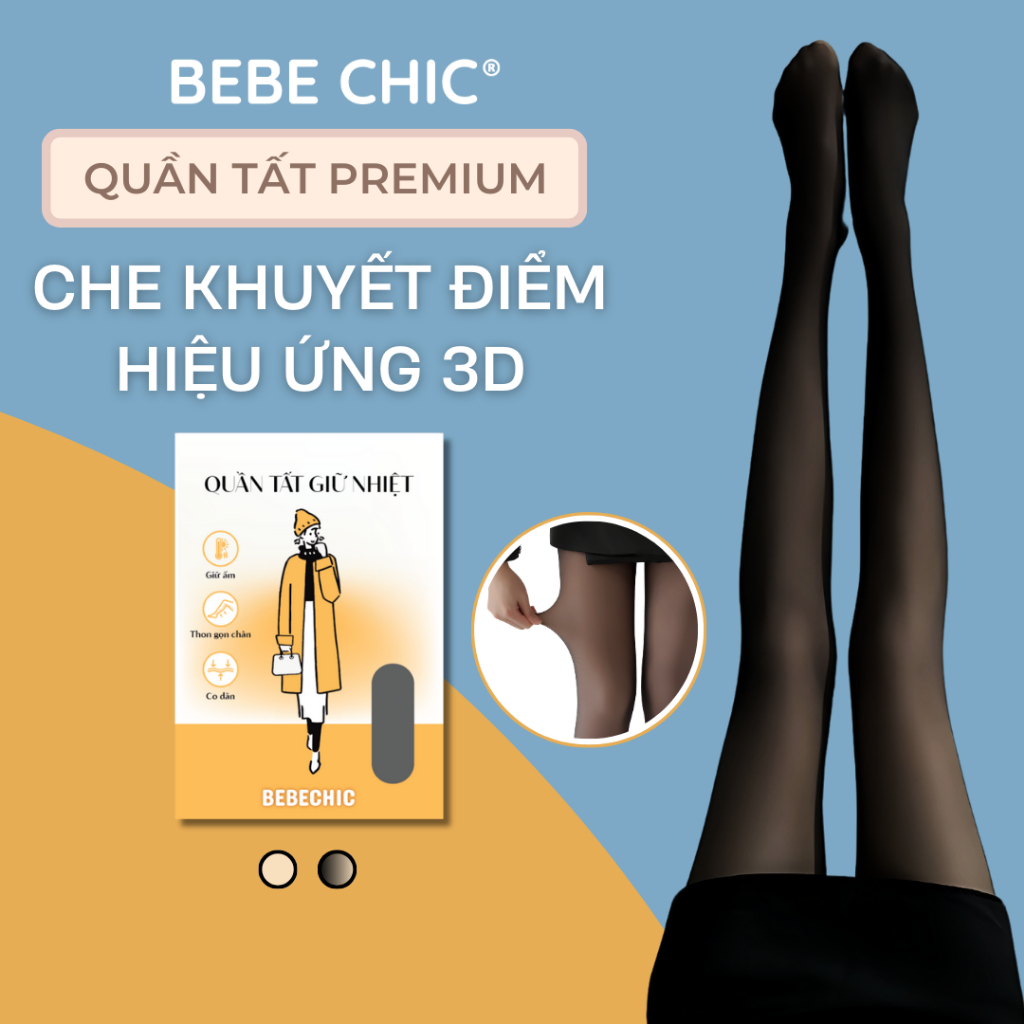 Quần Tất Lót Nỉ Hiệu Ứng 3D Cao Cấp Giữ Nhiệt Che Hoàn Toàn Khuyết Điểm BEBECHIC BT13