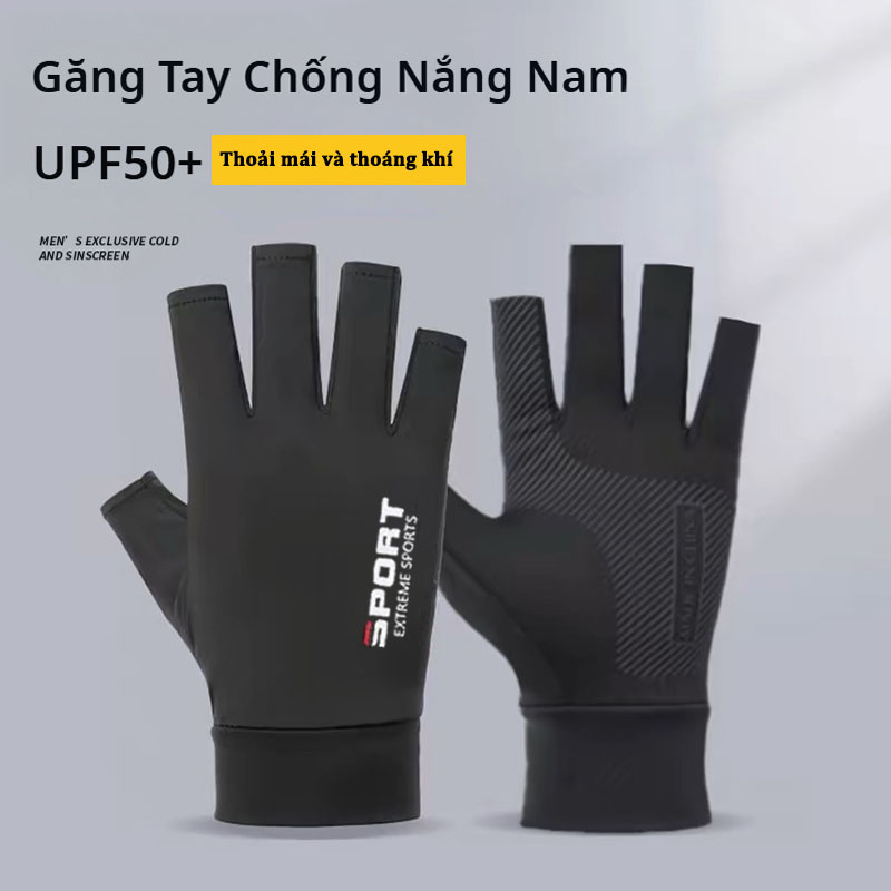 U0026 #039; Summer men fingerless mesh sun gloves outdoor five-finger mesh breathable quick gloves (driving, fishing, delivery, cycling) - 9