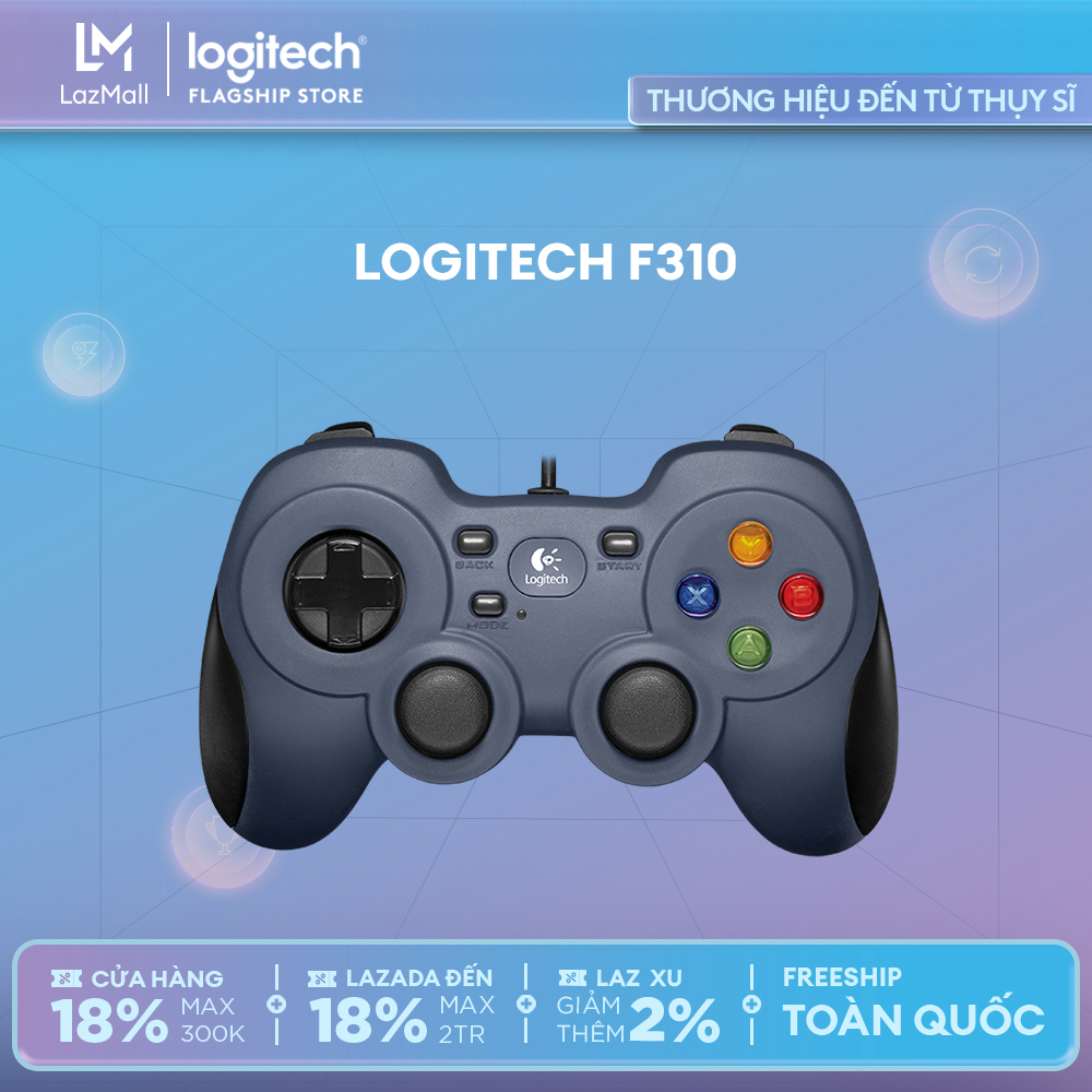 Tay cầm chơi game console có dây Logitech F310 - 4 phím di chuyển D-Pad, tương thích TV Android, dây 1.8m