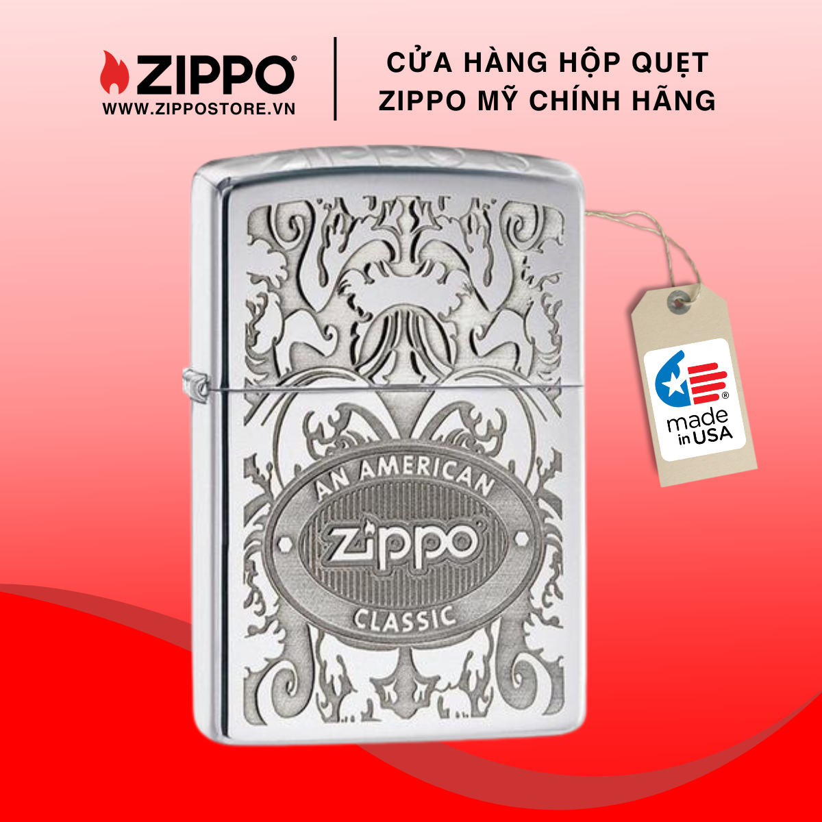 Bật Lửa Zippo Gleaming Patina High Polish Chrome 24751
