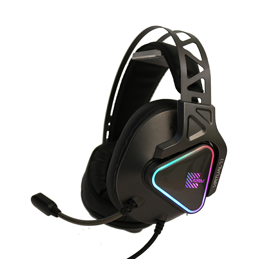 Tai nghe gaming zidli zh27 virtual 7.1 usb black led 7 màu